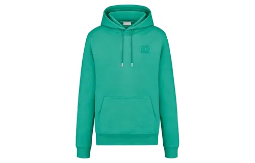 DIOR Quarterly New Products Sweatshirts Men's Green Hooded Moderate Regular