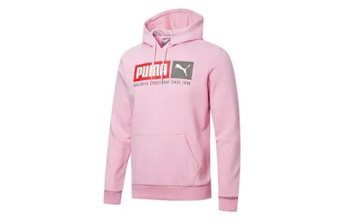 PUMA Sweatshirts Men's Pink Hooded Moderate Regular