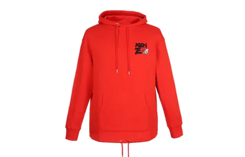 KENZO Sweatshirts Men's Red Hooded Moderate Regular