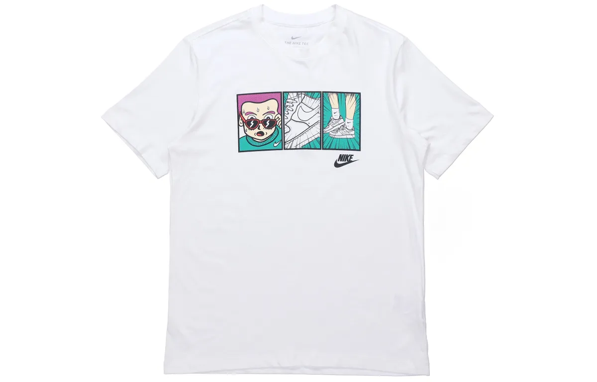 Nike T-Shirts Men's White Crew Neck Moderate