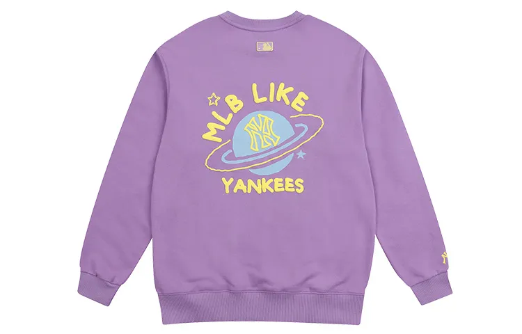MLB New York Yankees, Graffiti Satellite Crew Neck Fleece Lined Cleanfit American Casual Versatile Sweatshirt Unisex