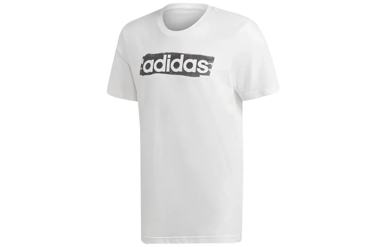 Adidas T-Shirts Men's White Crew Neck Moderate Straight Fit