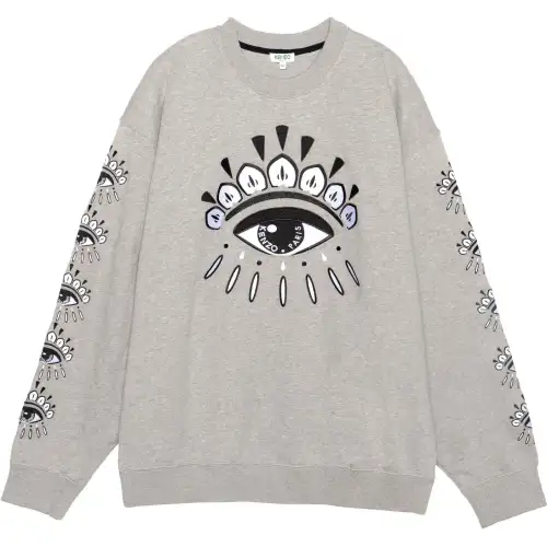 KENZO Sweatshirts Men's Gray Crew Neck Moderate Regular
