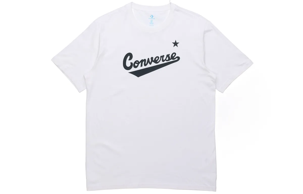 Converse T-Shirts Men's White Crew Neck Moderate Straight Fit