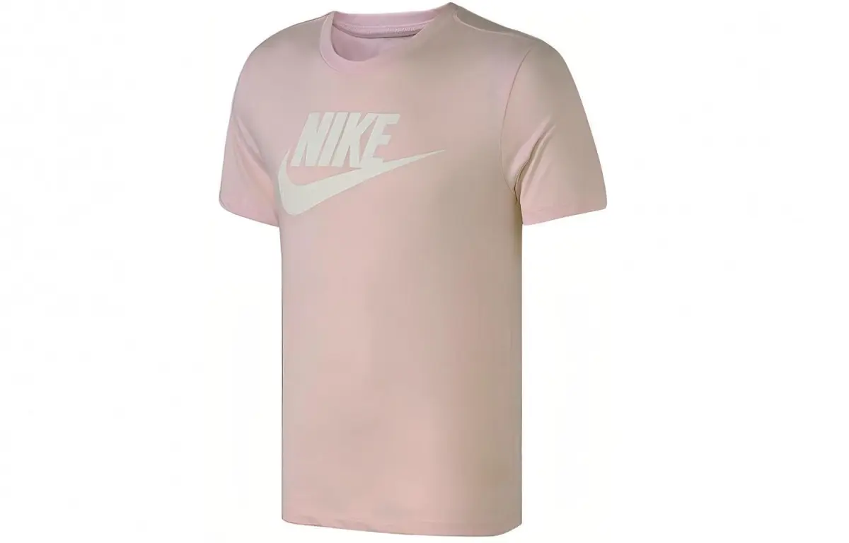 Nike T-Shirts Men's Coral Powder Crew Neck Moderate Straight Fit