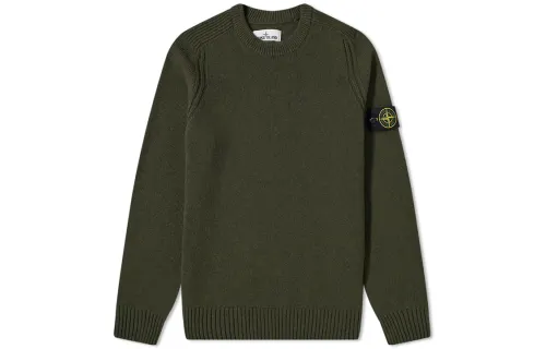 STONE ISLAND Sweatshirts Men's Dark Green Crew Neck Thickened Regular