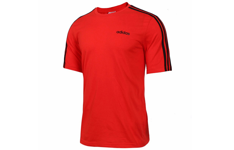 Adidas, classic sports breathable red short sleeve T-shirt for training, with your logo imprint