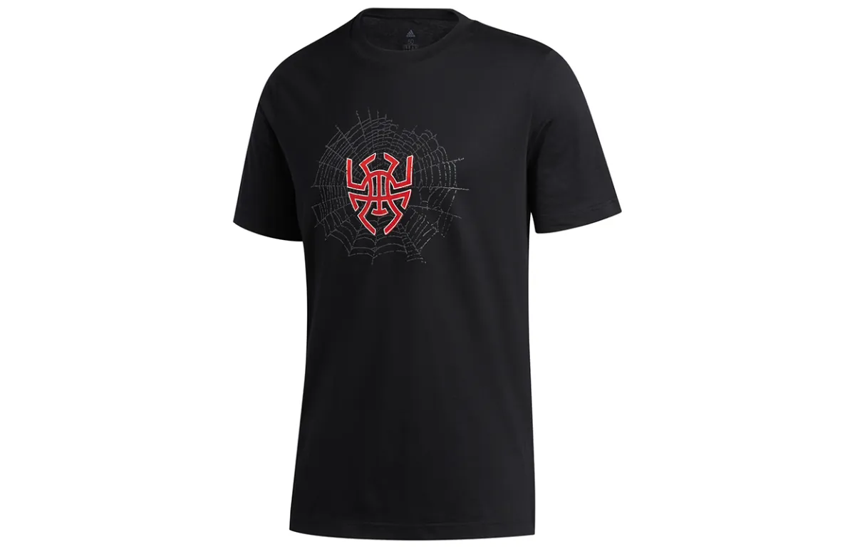 Adidas T-Shirts Men's Black Crew Neck Moderate Straight Fit