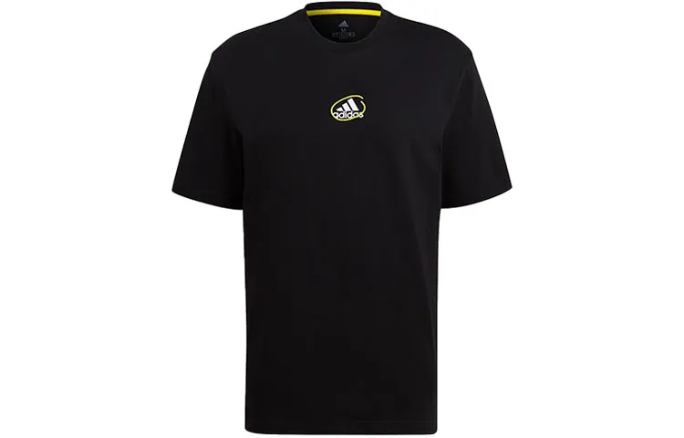 Adidas SCRIBBLE T-Shirts Men's Black Crew Neck Moderate Straight Fit