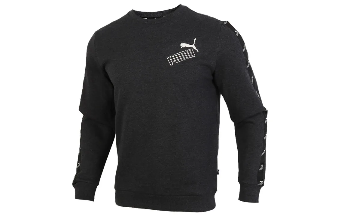 PUMA Sweatshirts Men's Dark Gray Crew Neck Moderate Straight Fit