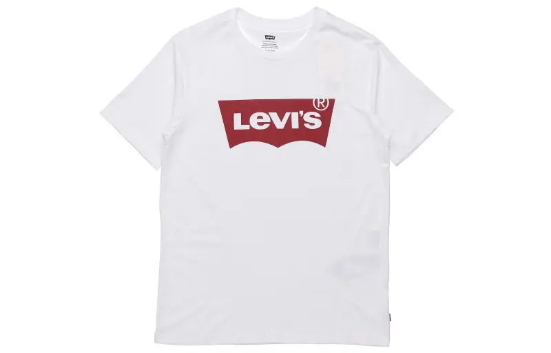 Levis T Shirts Men's White Crew Neck Moderate Heavyweight