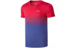 Li Ning T Shirts Men's Red Crew Neck Moderate Straight Fit