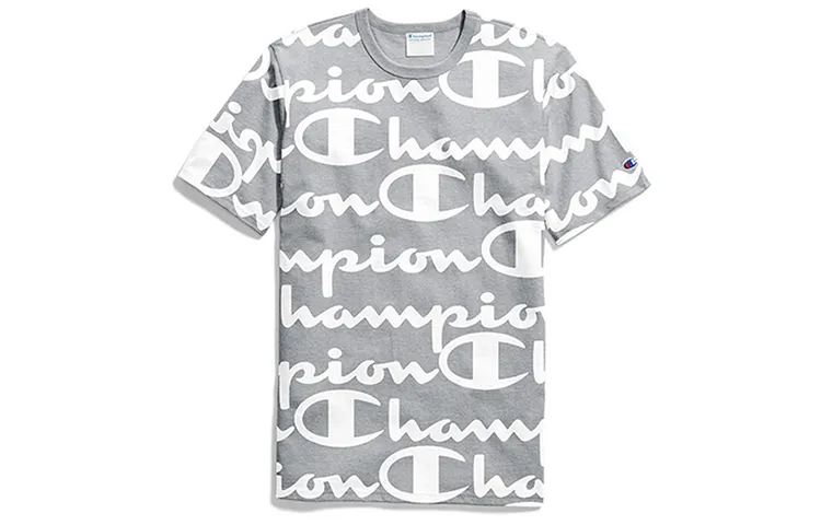 Champion T Shirt US Version Unisex Gray White