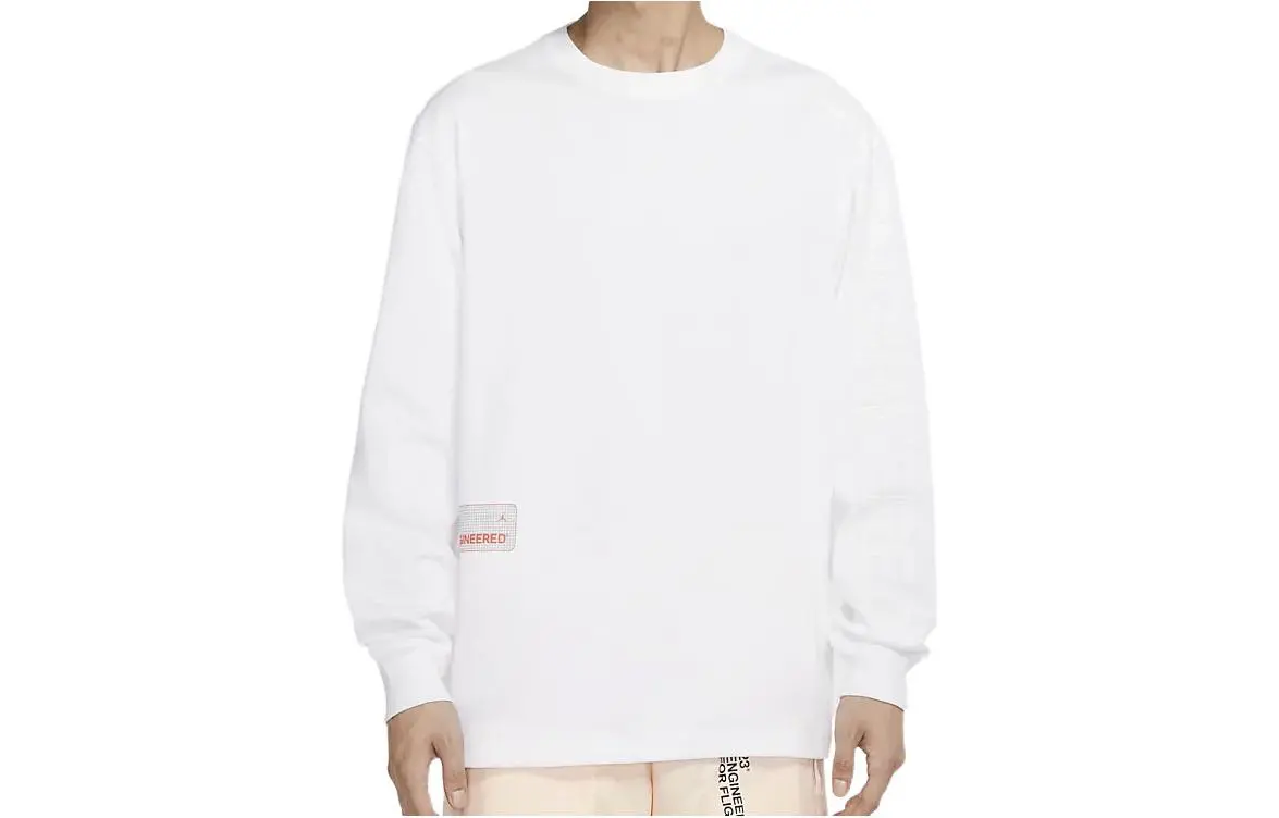 Jordan T-Shirts Men's White Crew Neck Moderate Straight Fit