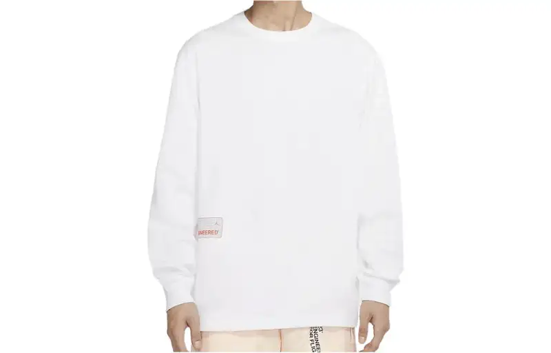 Jordan T Shirts Men's White Crew Neck Moderate Straight Fit