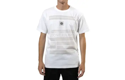 STONE ISLAND T Shirts Men's White Crew Neck Moderate Straight Fit