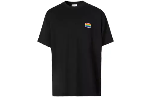 Burberry T Shirts Unisex Black Crew Neck Moderate Straight Fit