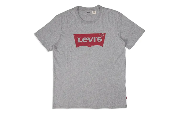 Levis T Shirts Men's Gray Crew Neck Moderate Straight Fit