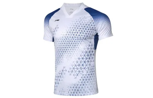 Li Ning T Shirts Men's White V Neck Moderate Straight Fit