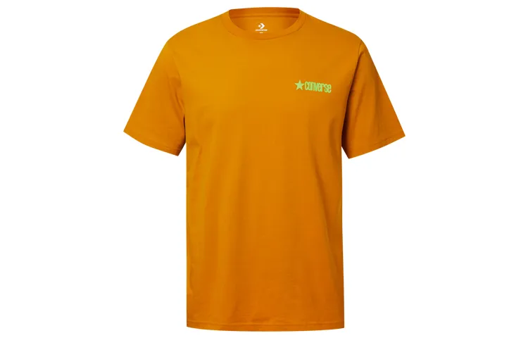 Converse T-Shirts Men's Yellow Crew Neck Moderate Straight Fit