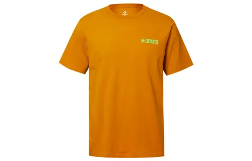Converse T Shirts Men's Yellow Crew Neck Moderate Straight Fit