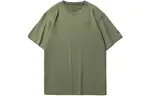 Li Ning T Shirts Men's Green Crew Neck Moderate Straight Fit