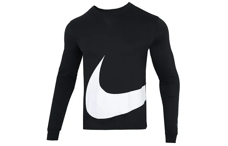 Nike T-Shirts Men's Black Crew Neck Moderate Straight Fit