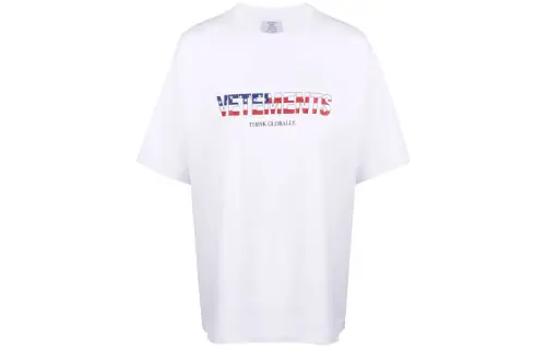 Vetements T Shirts Unisex White Crew Neck Moderate Straight Fit