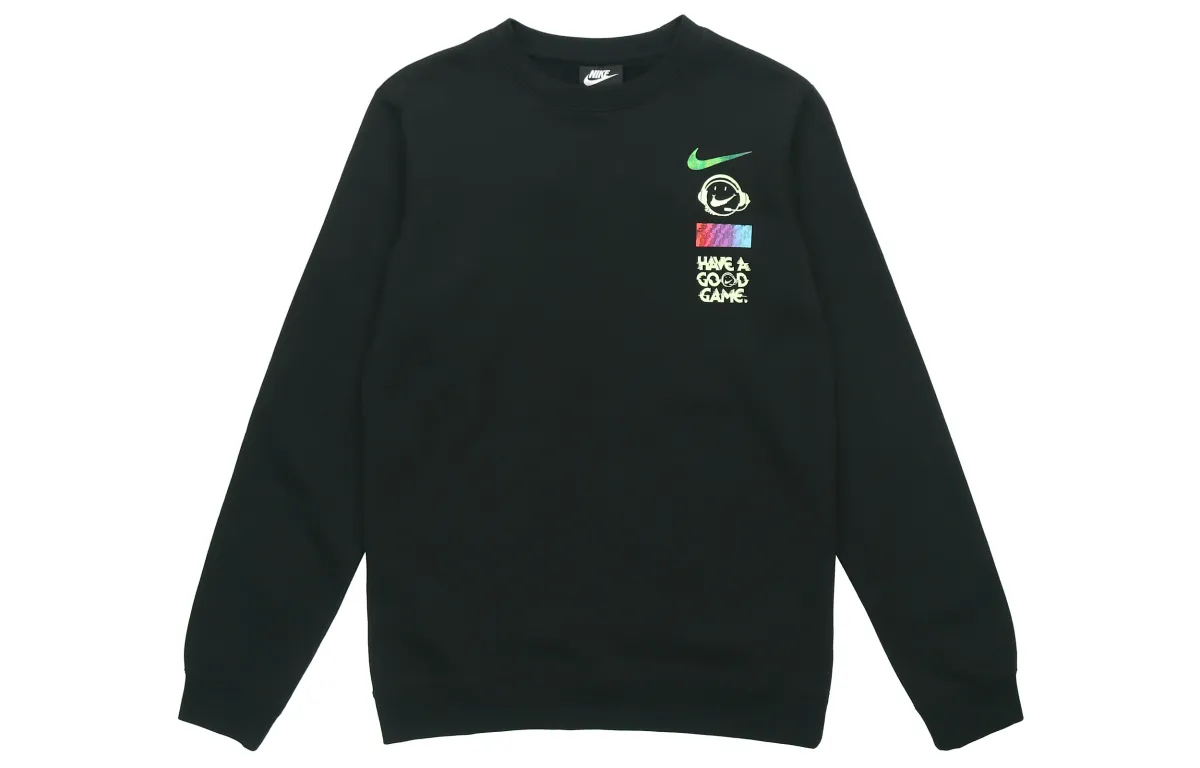 Nike Sweatshirts Men's Black Crew Neck Moderate Regular