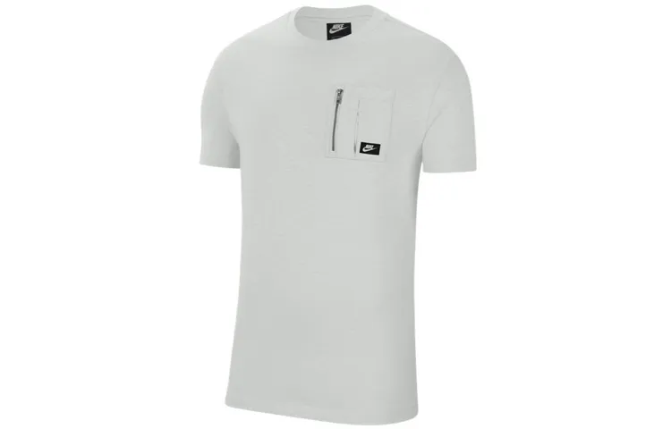 Nike T-Shirts Men's Gray Crew Neck Moderate Straight Fit