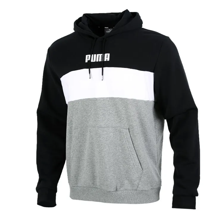 PUMA Sweatshirts Men's Black White Gray Multicolor Hooded Moderate Regular