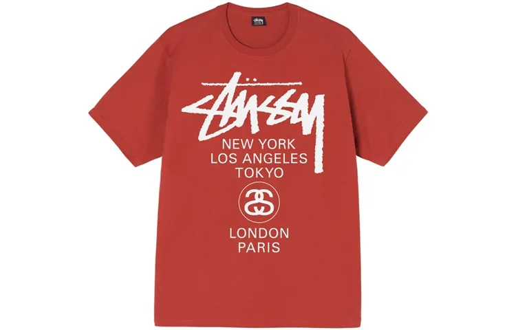 Stussy World Tour Tee 'Burgundy'