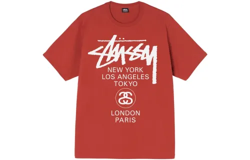 Stussy World Tour Tee 'Burgundy'