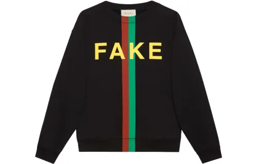 【Previous Season】Fake/Not print organic-cotton sweatshirt