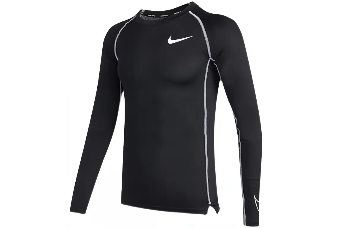 Nike Pro Dri-FIT Men's Print Crewneck Long-Sleeve T-Shirt Black