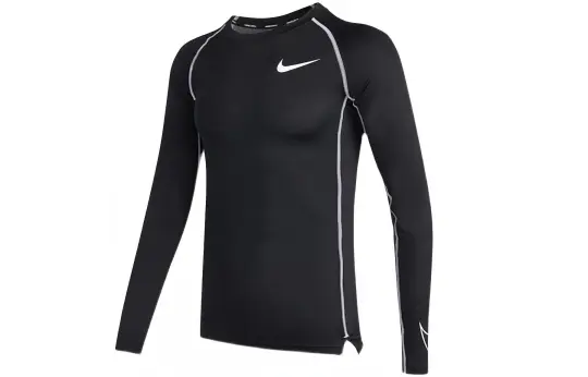 Nike Pro Dri-FIT Men's Print Crewneck Long-Sleeve T-Shirt Black