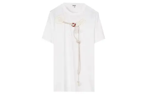 LOEWE T Shirts Men's White Crew Neck Moderate Straight Fit