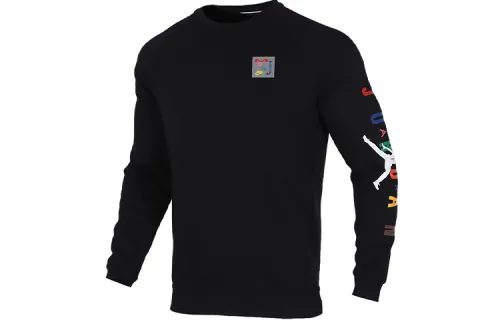 Jordan Sweatshirts Men's Black Crew Neck Moderate Regular