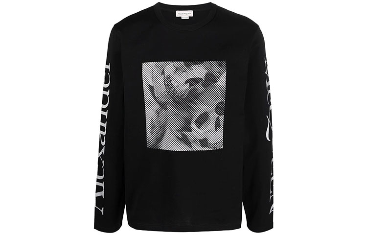 Мужская футболка Alexander McQueen Printed T-SHIRT (черная)