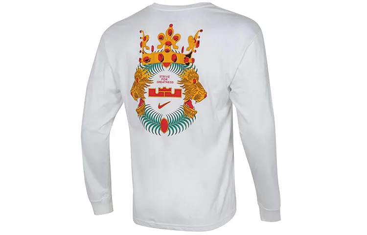 Nike T-Shirts Men's White Crew Neck Moderate Straight Fit
