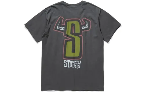 Stussy T Shirts Unisex Black Crew Neck Moderate Straight Fit