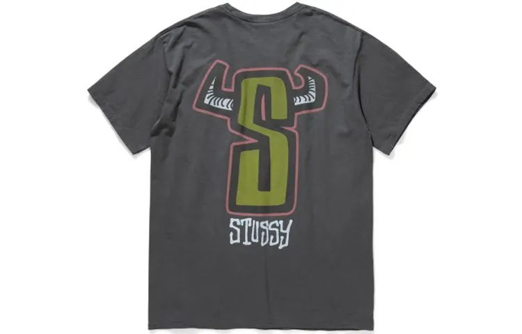 Stussy T Shirts Unisex Black Crew Neck Moderate Straight Fit