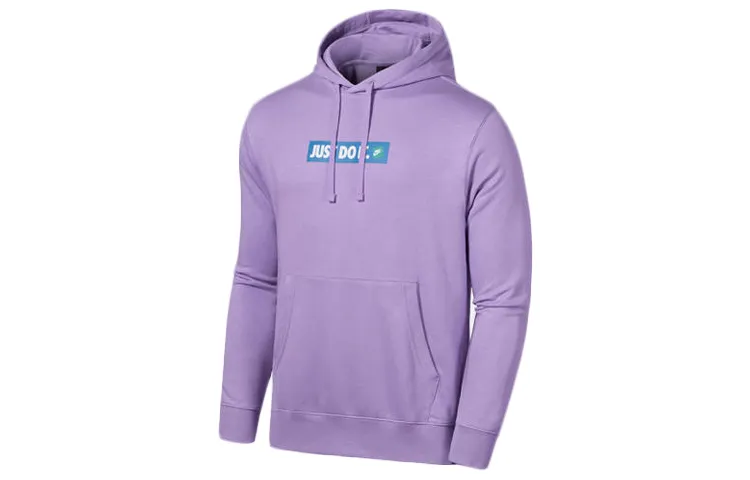 Nike Sweatshirts Men's Purple Hooded Moderate Straight Fit