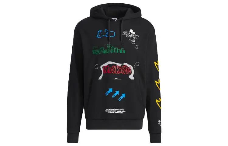 Adidas Originals Fangtastic Sweatshirts Men's Black Hooded Moderate Regular