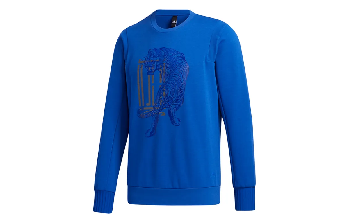 Adidas Wuji Series Sweatshirts Men's Royal Blue Crew Neck Moderate Regular