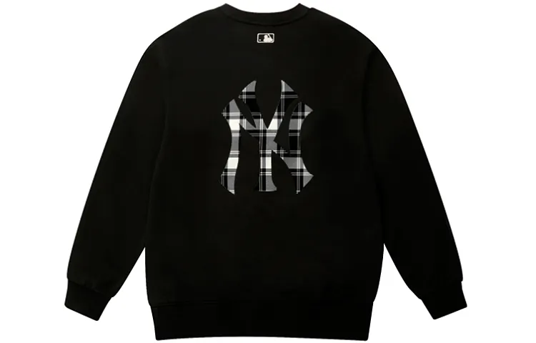 MLB New York Yankees Sweatshirts Unisex Black Crew Neck Moderate Straight Fit