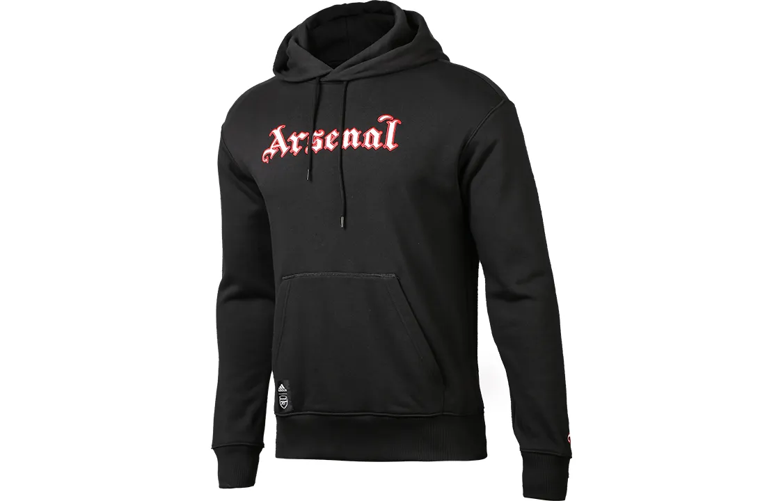 Adidas Arsenal Sweatshirts Men's Black Hooded Moderate Regular