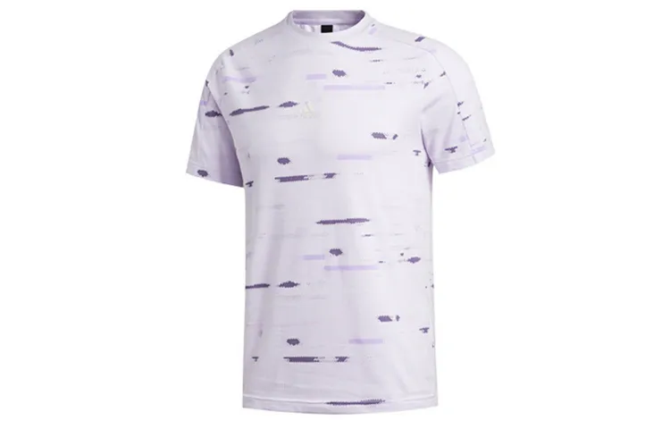 Adidas T-Shirts Men's White Crew Neck Moderate Straight Fit