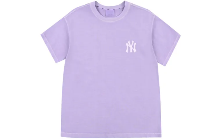 MLB New York Yankees T-Shirts Unisex Purple Crew Neck Moderate Straight Fit
