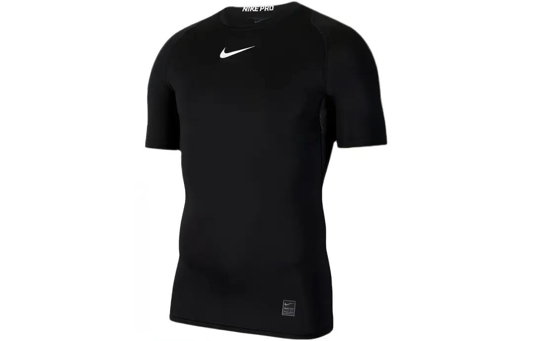 Nike T Shirts Men's Black Crew Neck Moderate Straight Fit